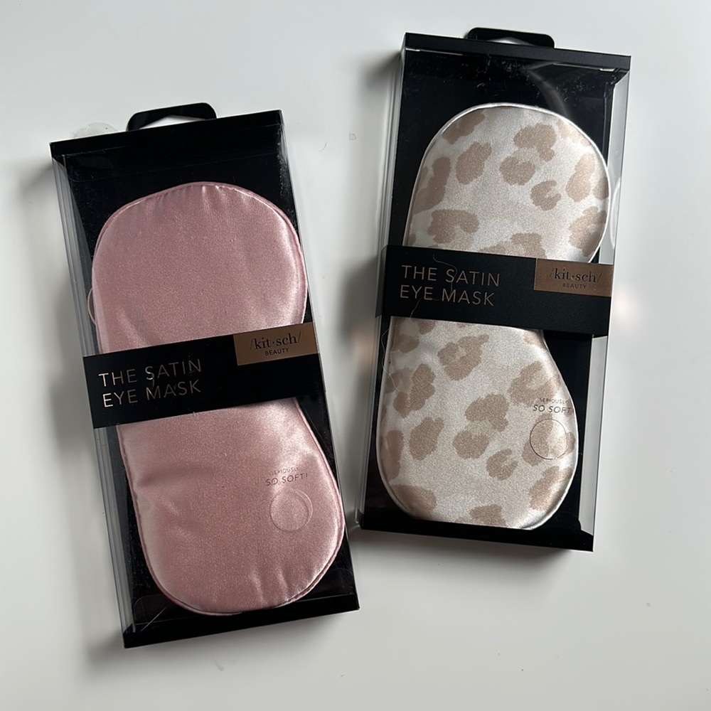 Kitsch Satin Eye Mask in Pink or Leopard